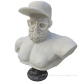 Greek style busts with white marble stone